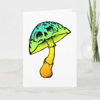 mushroom skull greeting card