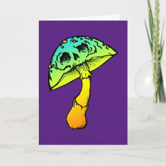 mushroom skull greeting card