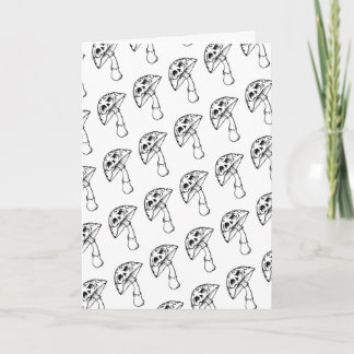 mushroom skull greeting card