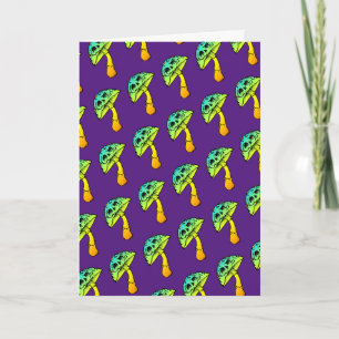 mushroom skull greeting card