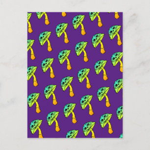 mushroom skull greeting card