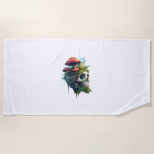 Mushroom Skull Grove Beach Towel