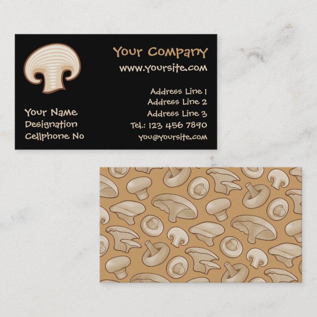 Mushroom Slice Icon Business Card (Front/Back)