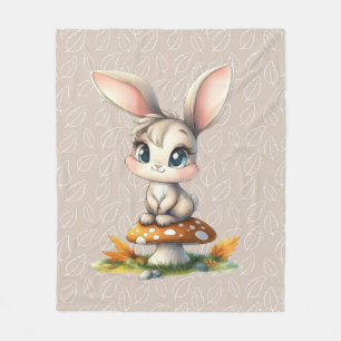 Mushroom Snuggles & Bunny Dreams Fleece Blanket