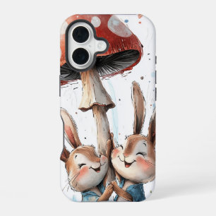 Mushroom Snuggles – Cottagecore Bunny Phone Case