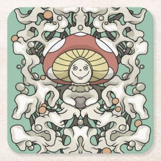Mushroom Square Paper Coaster