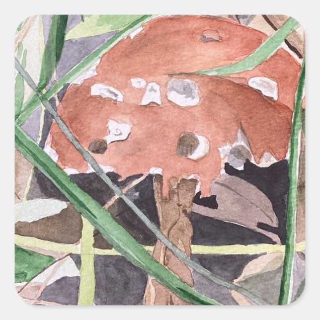 mushroom square sticker (Front)
