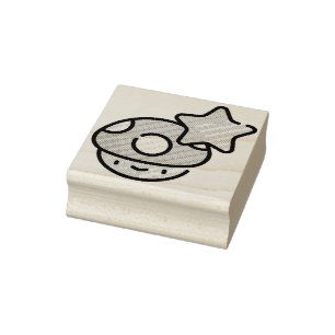 Mushroom Star Rubber Stamp