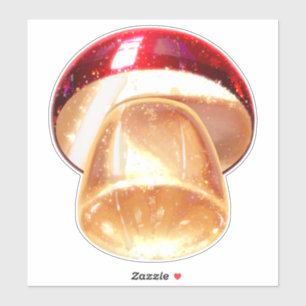 Mushroom sticker red modern