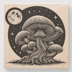 Mushroom stone coaster