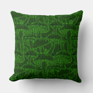 Mushroom story pattern throw pillow