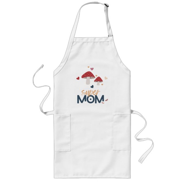 Mushroom Super MOM Long Apron (Front)