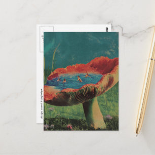 Mushroom Swimming Pool Postcard