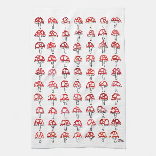 Mushroom Tea Towel Two (Vertical)