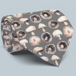 Mushroom Tie<br><div class="desc">Minimalist watercolor painting of mushrooms in neutral shades of brown and grey. Original art by Nic Squirrell. Perfect for your favourite cook, chef, gourmet, vegan or all round fun guy!</div>