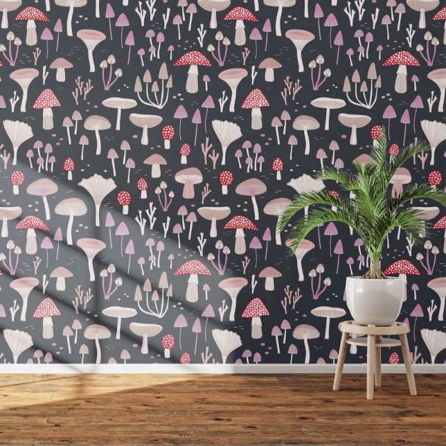 Mushroom Toadstool Fungi Dark Wallpaper (Mushroom toadstool fungi dark wallpaper)