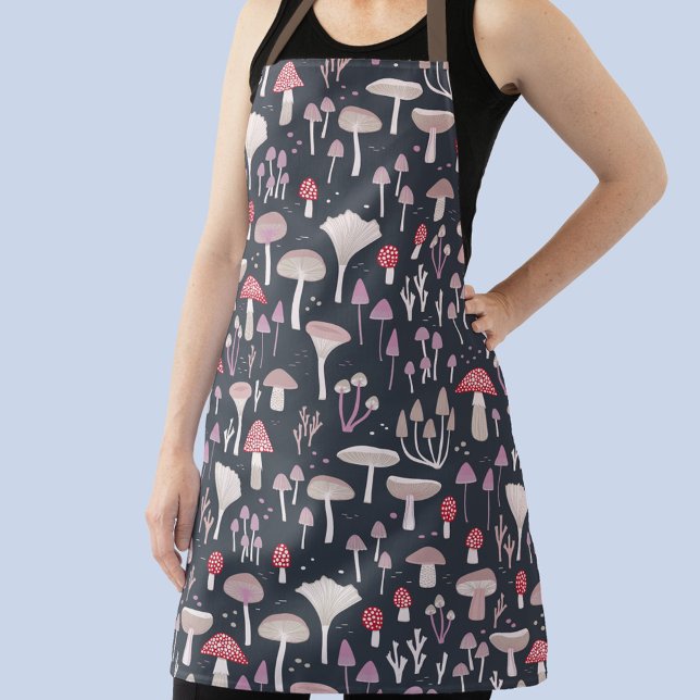 Mushroom Toadstool Fungi Pattern Apron (Mushroom toadstool fungi pattern apron)