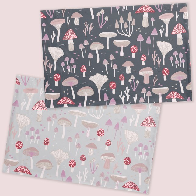 Mushroom Toadstool Fungi Reversible Pillowcase (Mushroom toadstool and fungi reversible pillow case)