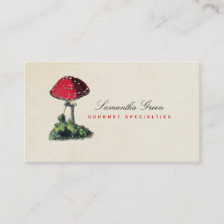 Mushroom Toadstool Red Vintage Business Card