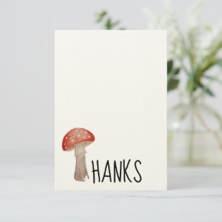Mushroom Toadstool Thank You Note Card