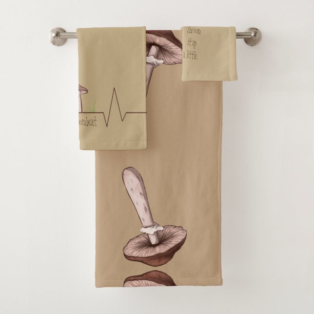 Mushroom towels with unique designs (Insitu)