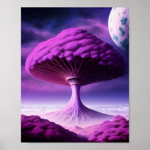 Mushroom Tree Poster