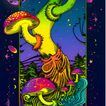 mushroom trippy colours psychedelic