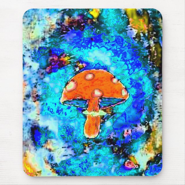 Mushroom  Tye Dyed Mouse Mat (Front)