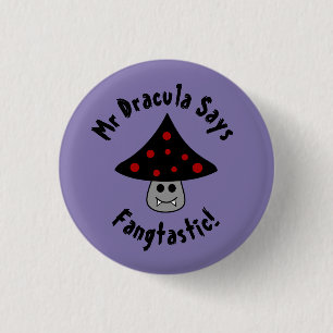 Mushroom Vampire Fangtastic Button