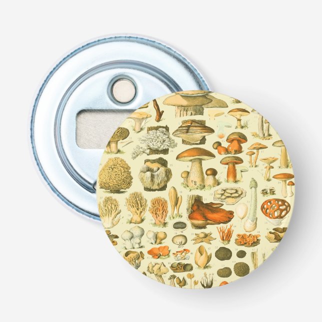 Mushroom Vintage Toadstool Antique Illustration Bottle Opener (Front)