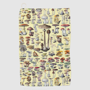 Mushroom Vintage Toadstool Antique Illustration Golf Towel