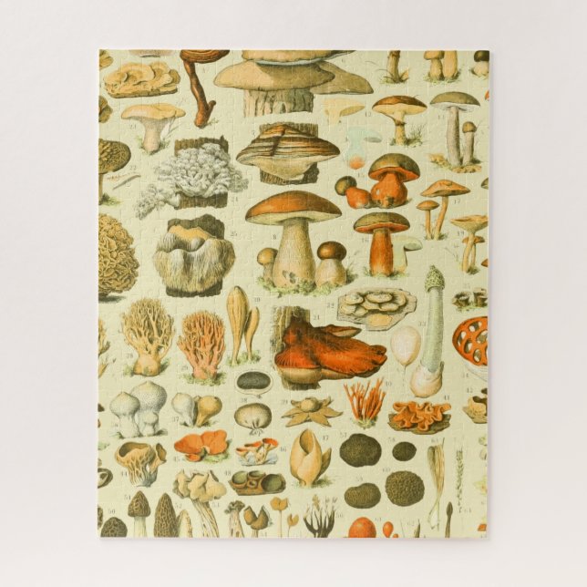 Mushroom Vintage Toadstool Antique Illustration Jigsaw Puzzle (Vertical)