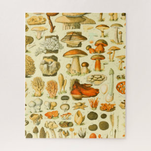 Mushroom Vintage Toadstool Botanical Art Jigsaw Puzzle