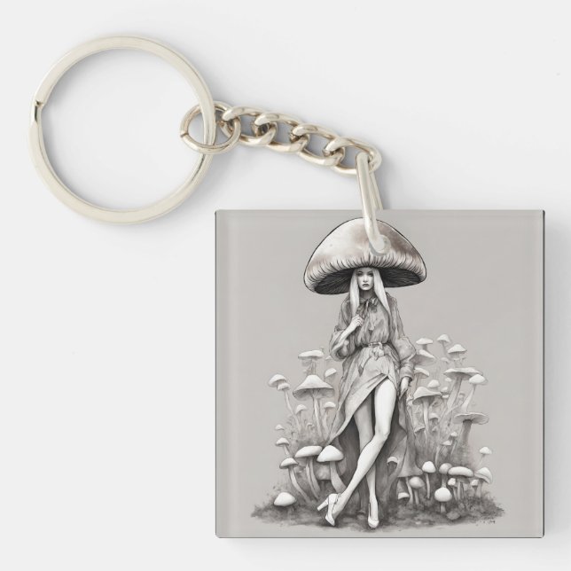Mushroom Vogue Lady Key Ring (Front)