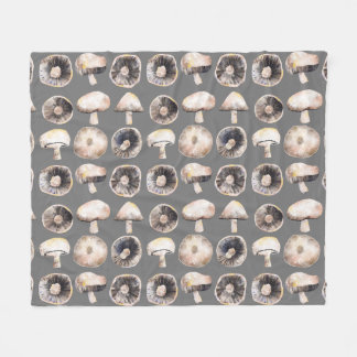 Mushroom Watercolor Fleece Blanket
