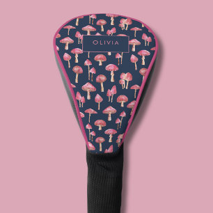 Mushroom Watercolor Pattern Golf Towel Head Cover