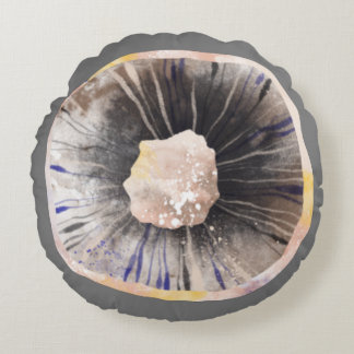 Mushroom Watercolor Round Cushion