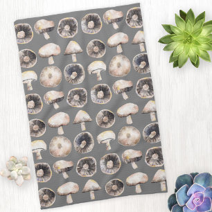 Mushroom Watercolor Tea Towel