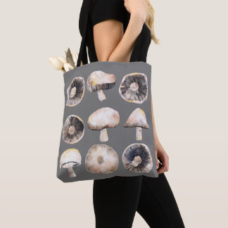 Mushroom Watercolor Tote Bag
