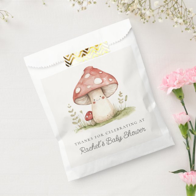 Mushroom Whimsical Gender Neutral Cute Baby Shower Favour Bags (Sealed)