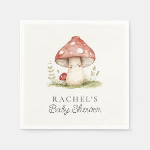 Mushroom Whimsical Gender Neutral Cute Baby Shower Napkin