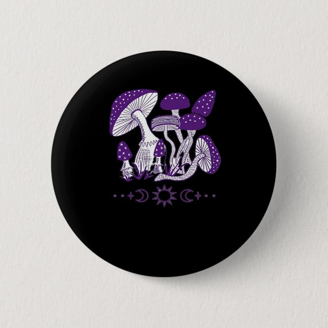 Mushroom Whimsigoth Vibes 6 Cm Round Badge (Front)