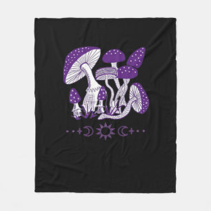 Mushroom Whimsigoth Vibes Fleece Blanket