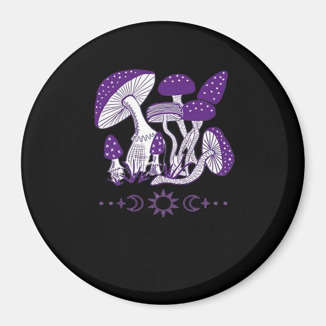 Mushroom Whimsigoth Vibes Magnet (Front)