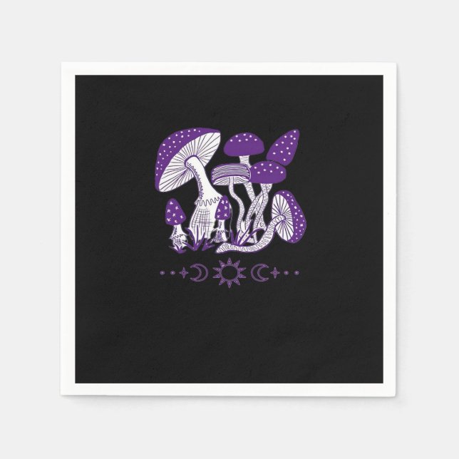 Mushroom Whimsigoth Vibes Napkin (Front)