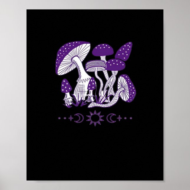 Mushroom Whimsigoth Vibes Poster (Front)