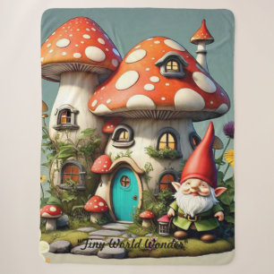 "Mushroom Whimsy Delight" Sherpa Blanket