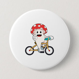 Mushroom with Bicycle.PNG 7.5 Cm Round Badge