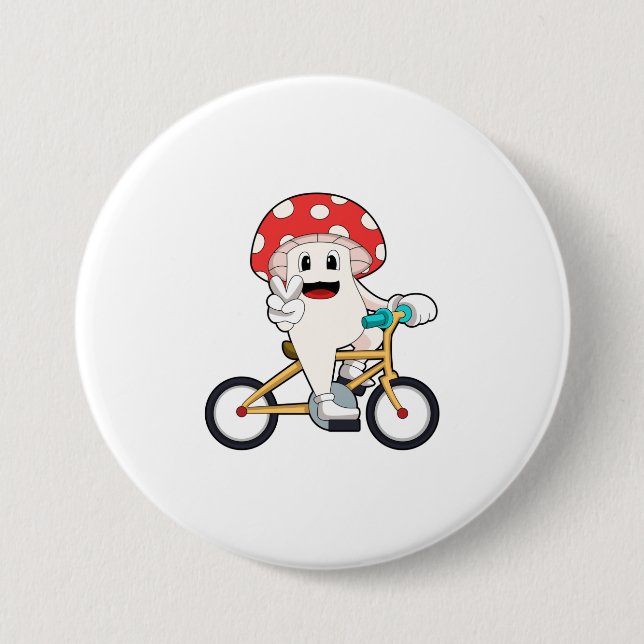 Mushroom with Bicycle.PNG 7.5 Cm Round Badge (Front)
