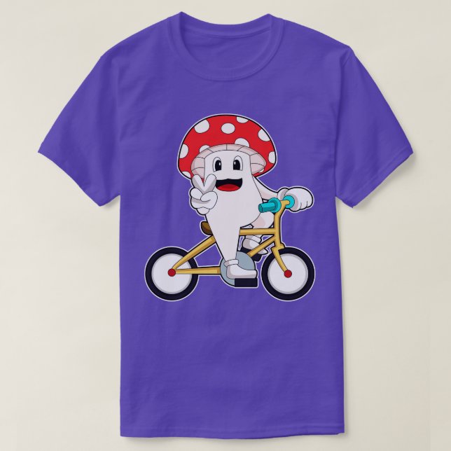 Mushroom with Bicycle T-Shirt (Design Front)